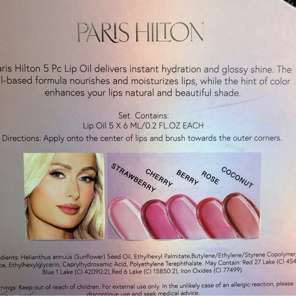 Paris Hilton Lip Glow 5-Piece Lip Oil Set, New in Box - Picture 4 of 4